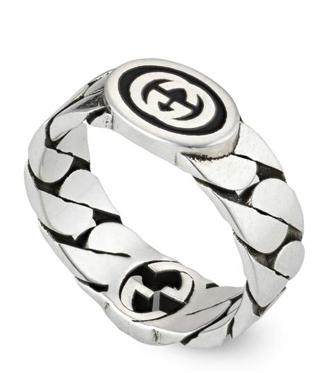 gucci interlocking gg silver ring|interlocking g ring in silver.